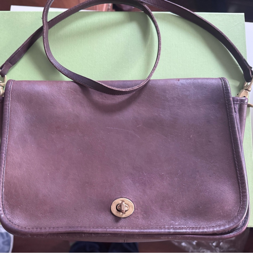 Vintage Coach City Bag Brown Glovetanned Leather